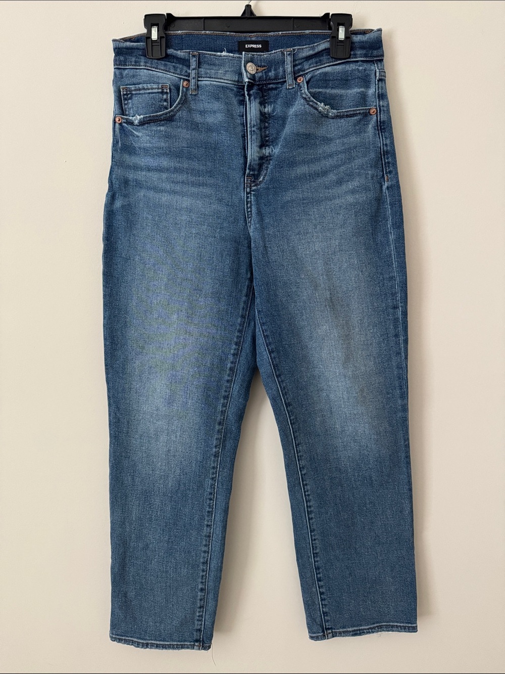 Express Mid Wash High-Rise Cropped Women's Jeans